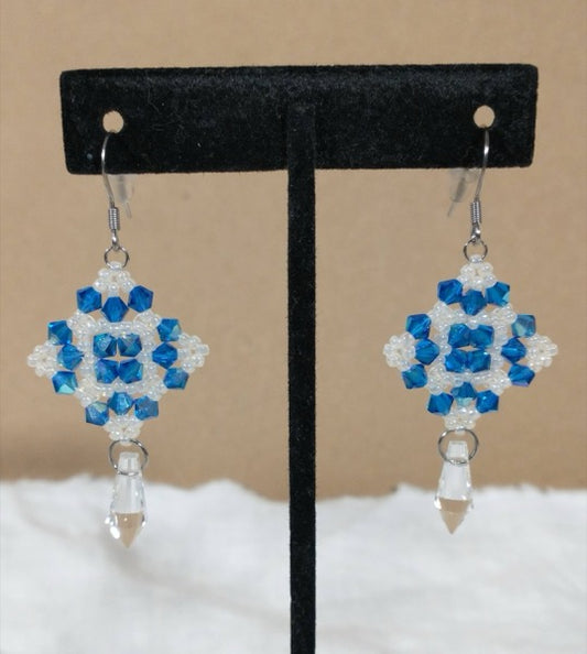 Blue and White earrings